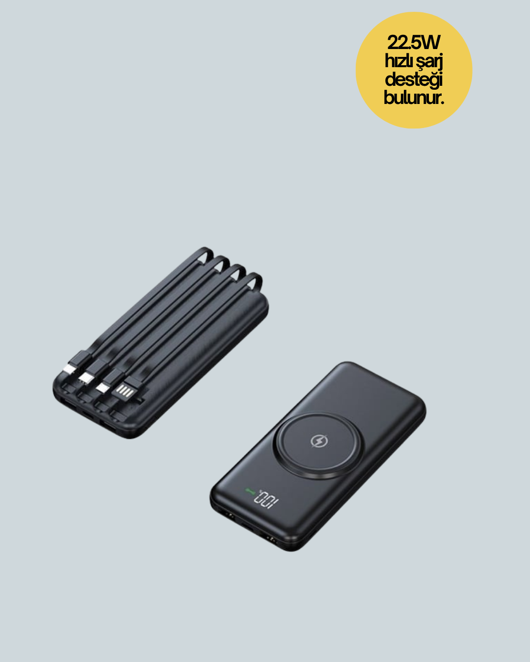 Kompakt Tasarım, Güçlü Performans – 10000mAh Kablosuz Powerbank