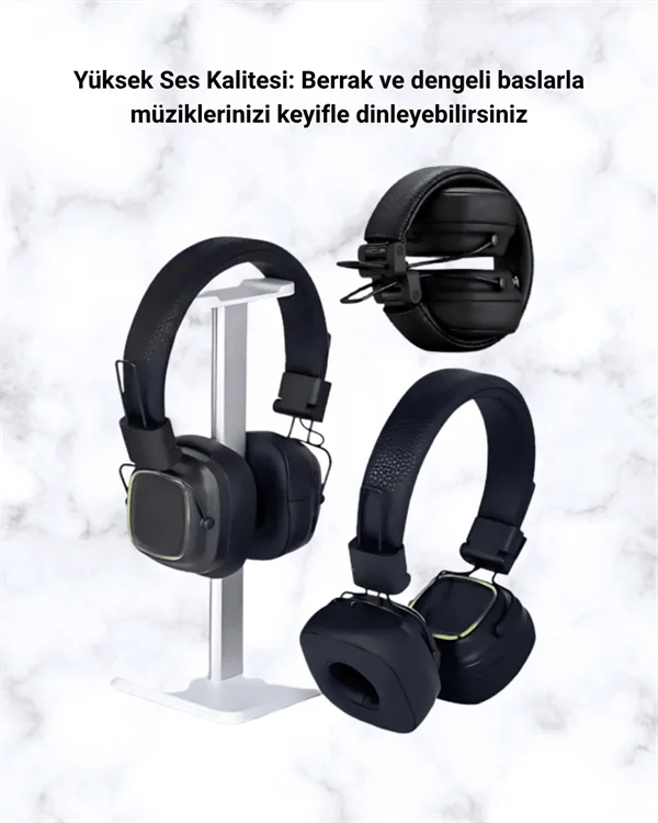 Bluetooth 5.3 Rainbow Işıklı Kulak Üstü Kablosuz Kulaklık