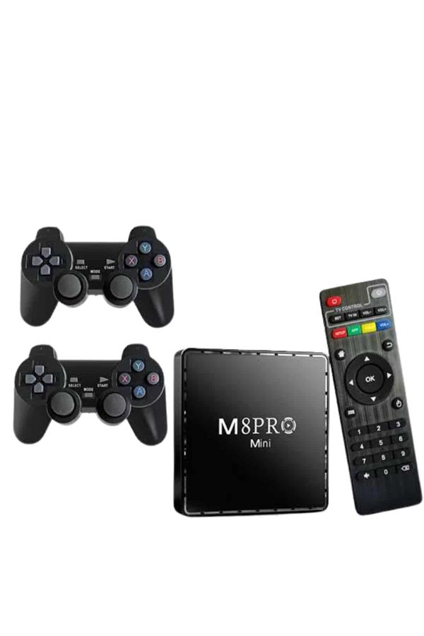 M8 PRO Mini 2.4G 10K ultra HD 64 GB TV BOX Android TV GAME BOX  2 Adet Oyun Konsolu