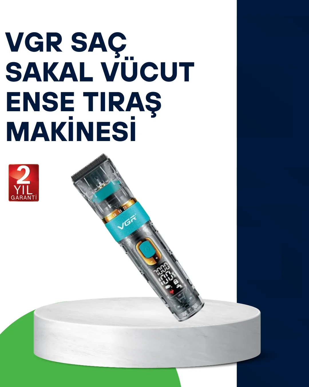 VGR V-695 Profesyonel Saç ve Sakal Kesme Makinesi Şarjlı ve Kablolu Kullanım
