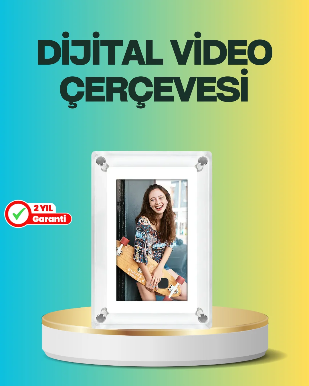Hediyelik Dijital Çerçeve – 7 İnç IPS Ekranlı, 4GB Hafızalı, Hoparlörlü