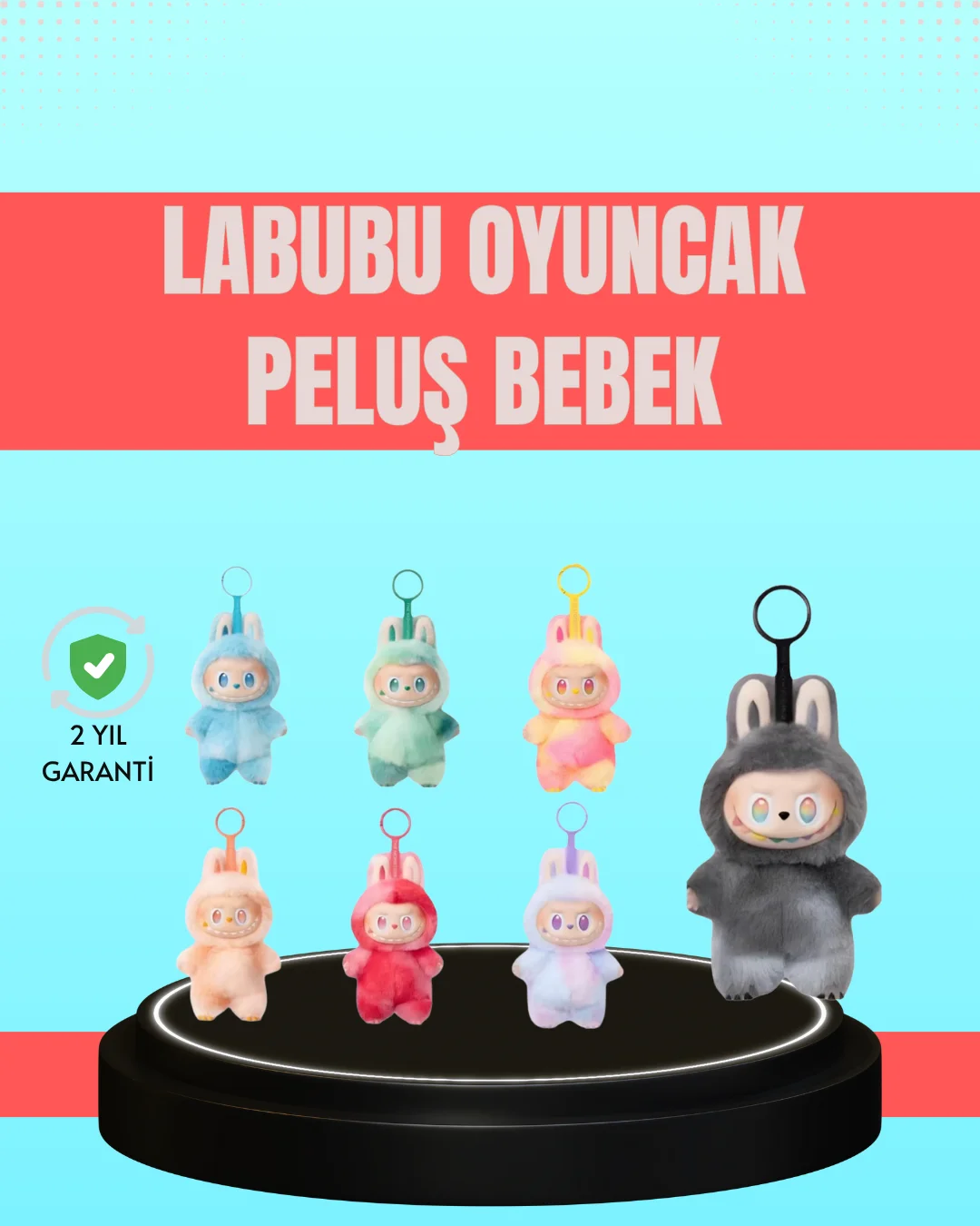 Yumuşak Kumaşlı 20 cm Labubu Peluş – 3 Yaş Üzeri Uygun