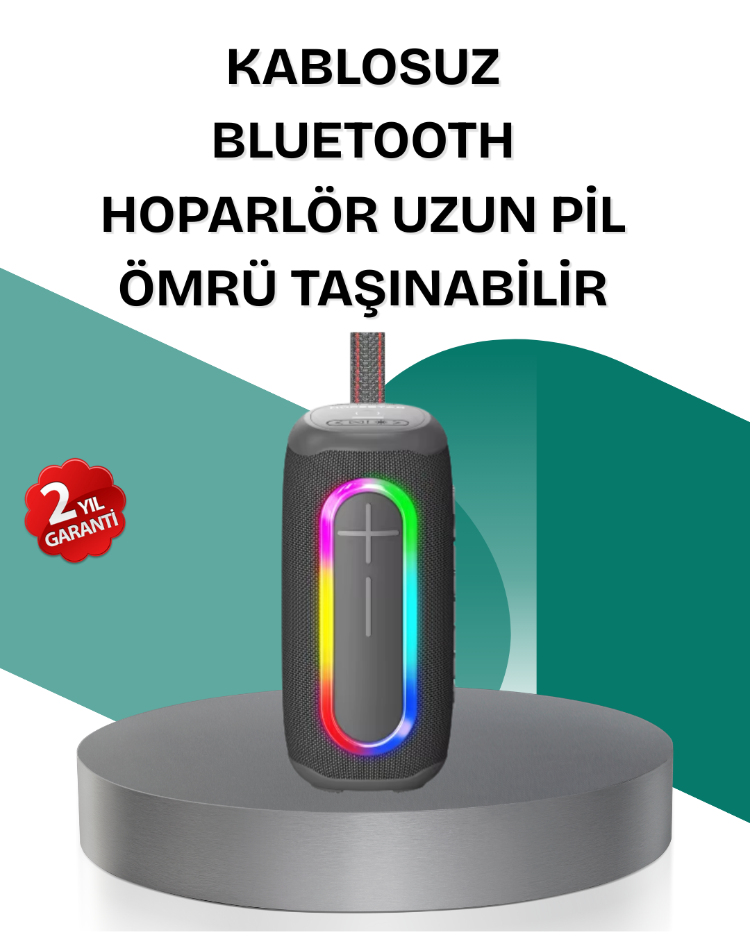 Renkli LED Işıklı Kablosuz Hoparlör IP67 Sertifikalı