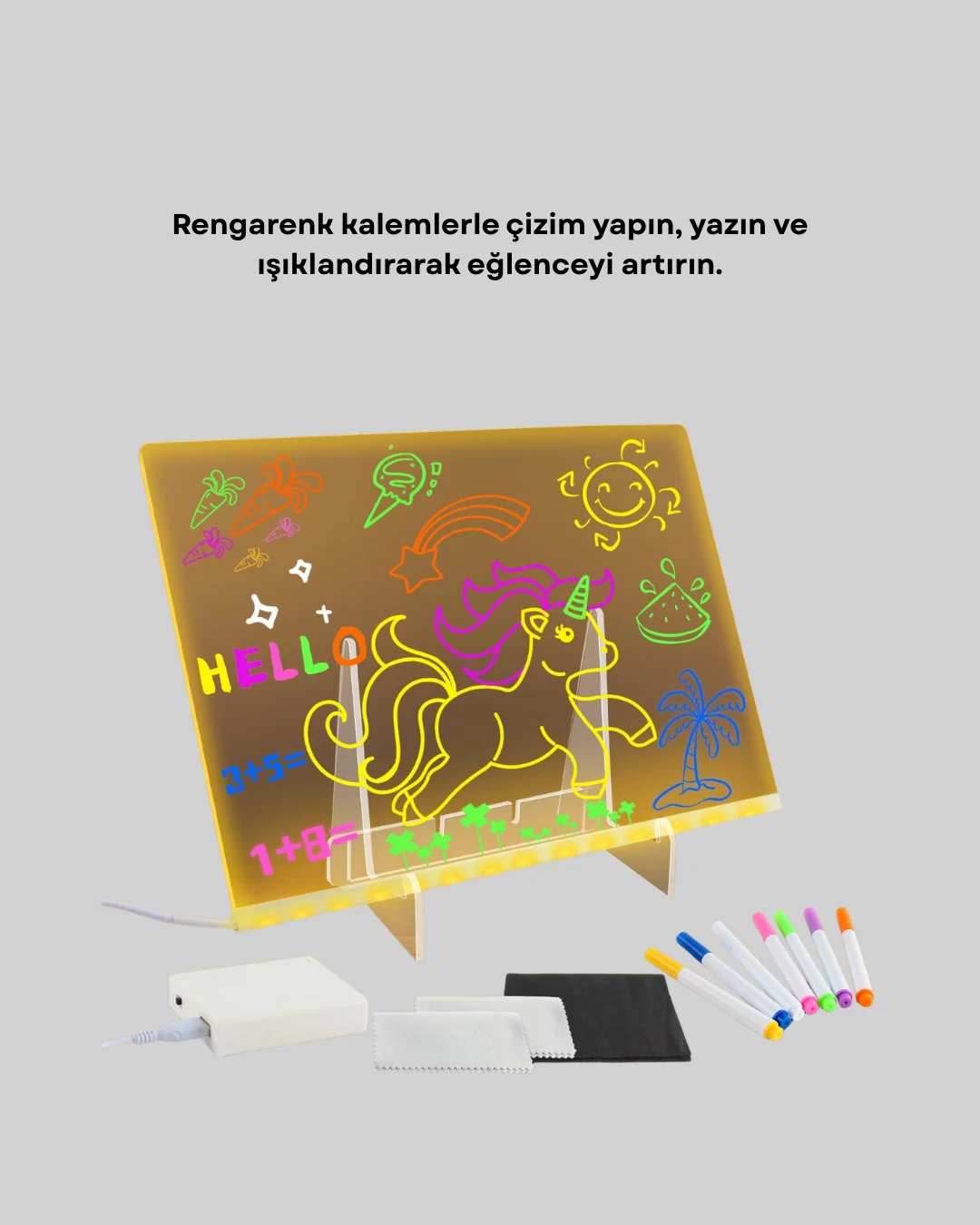 Masaüstü ve Duvara Monte Edilebilir LED Işıklı Yazı Panosu