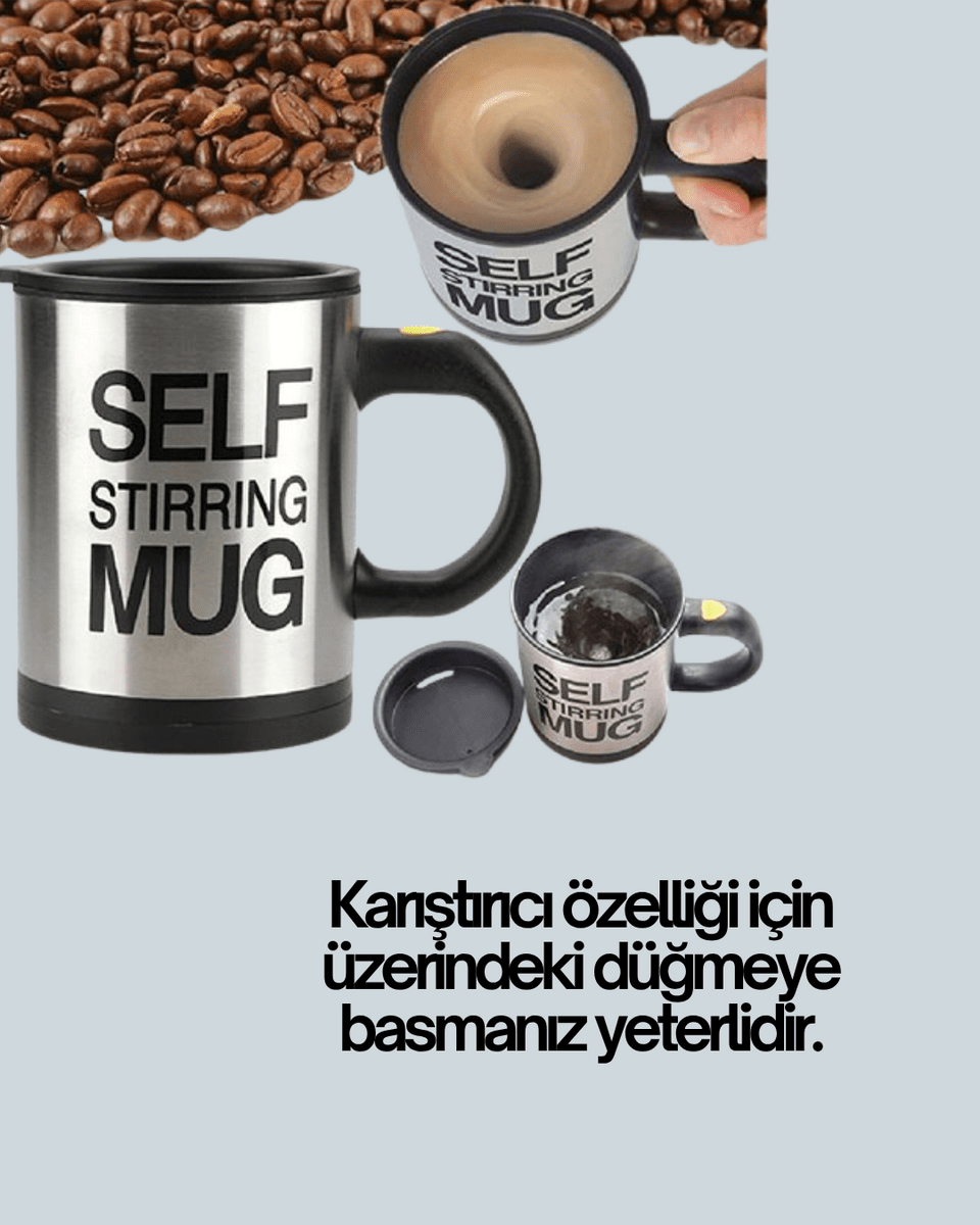 Toz İçecekler İçin Hızlı Karıştırma Özellikli Termos Kupa