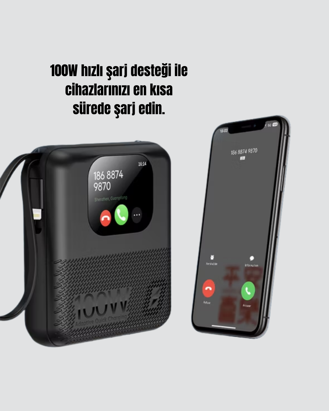 2025 Model 10000 mAh Akıllı Powerbank ve Akıllı Saat Özellikli Şarj Cihazı