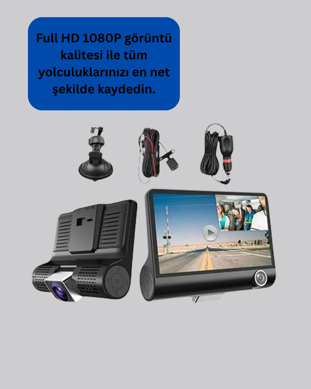 G-Sensör, Park Modu ve Döngüsel Kayıt Destekli Araç DVR
