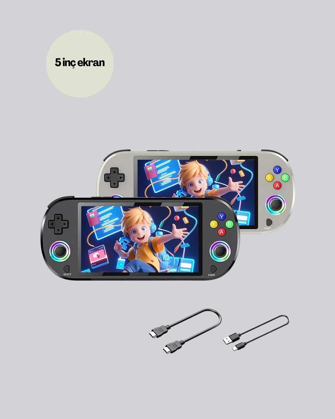RGB Işıklı Joystickli El Tipi Oyun Cihazı