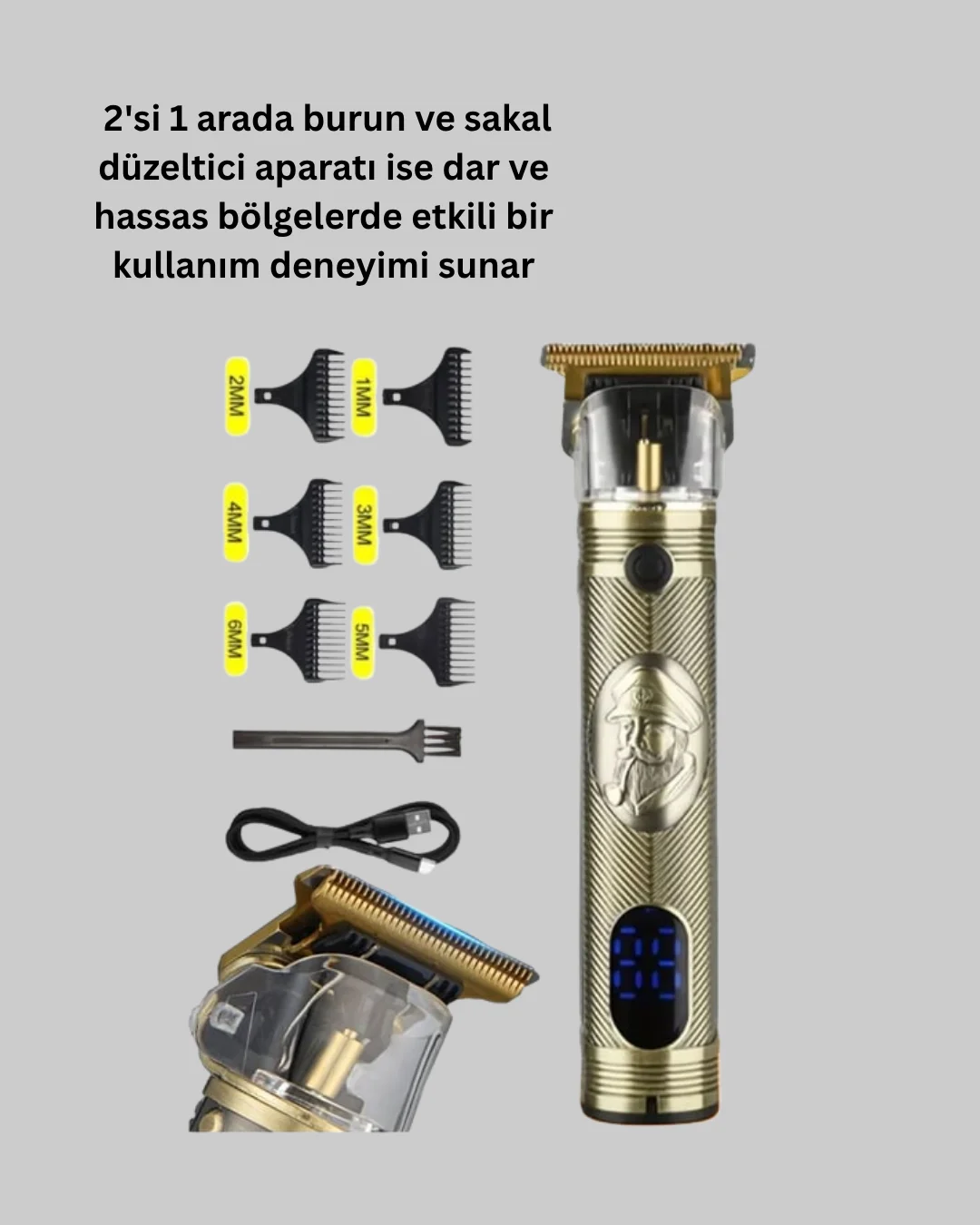Burun ve Kulak İçin 2’si 1 Arada Tıraş Başlıklı Cihaz