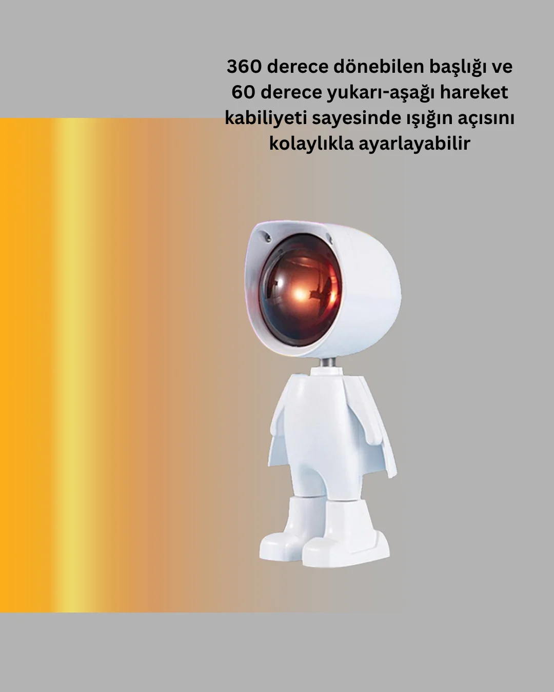 Gün Batımı Efekti Sunan Astronot LED Masa Lambası Yeni Nesil