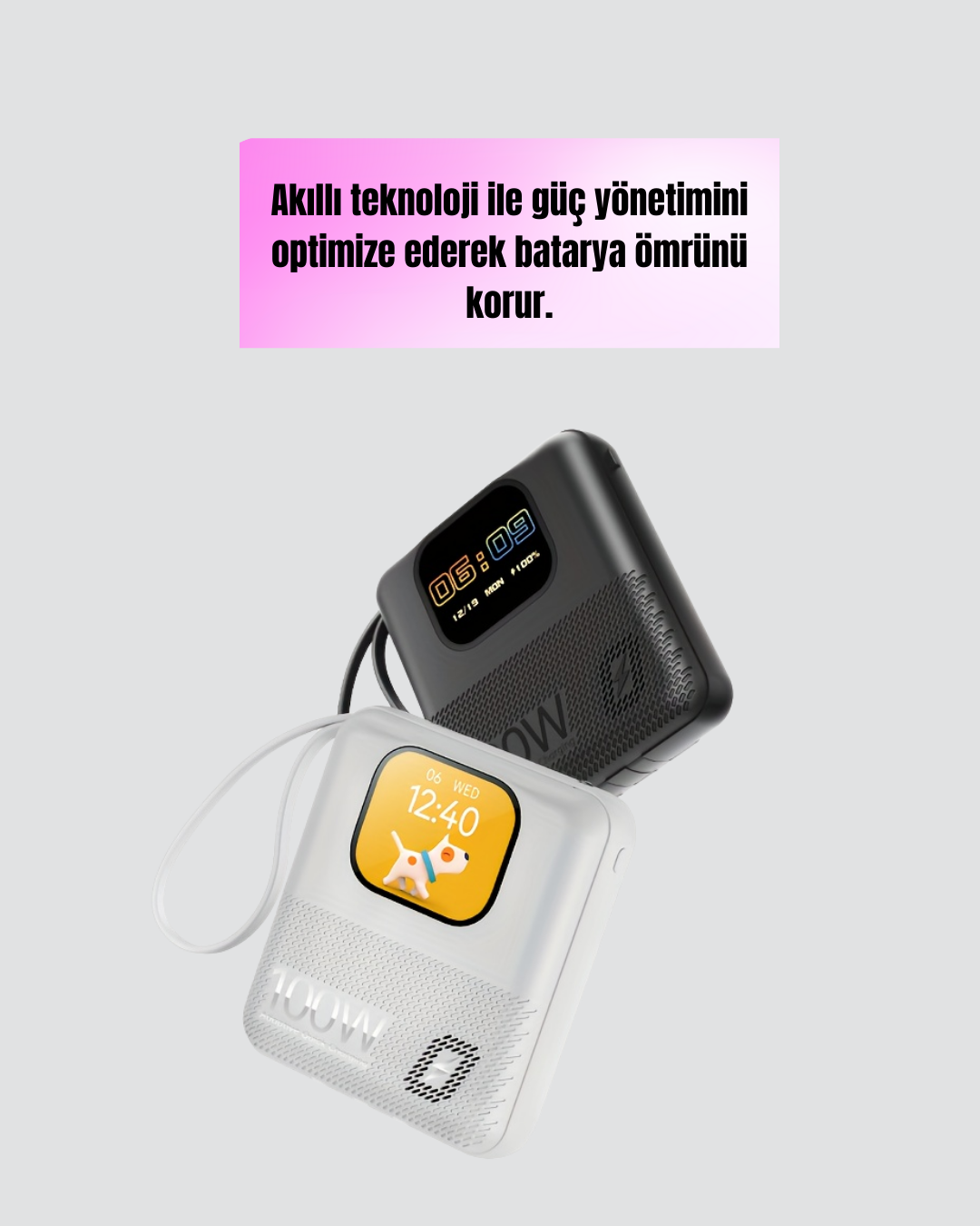 2025 Model 10000 mAh Akıllı Powerbank ve Akıllı Saat Özellikli Şarj Cihazı