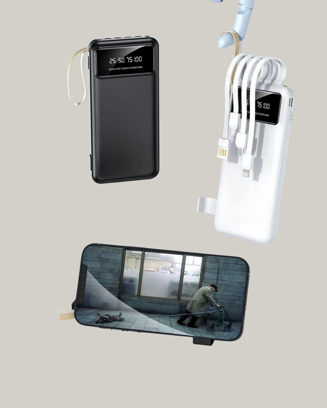 20.000 mAh 4 Çıkışlı LED Göstergeli Hızlı Şarj Powerbank