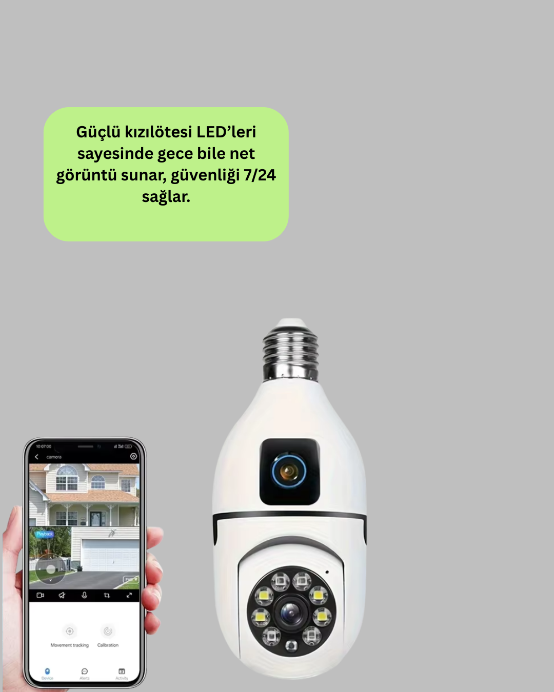 360 Derece Panoramik WiFi Kamera – Full HD Ev Güvenlik Sistemi