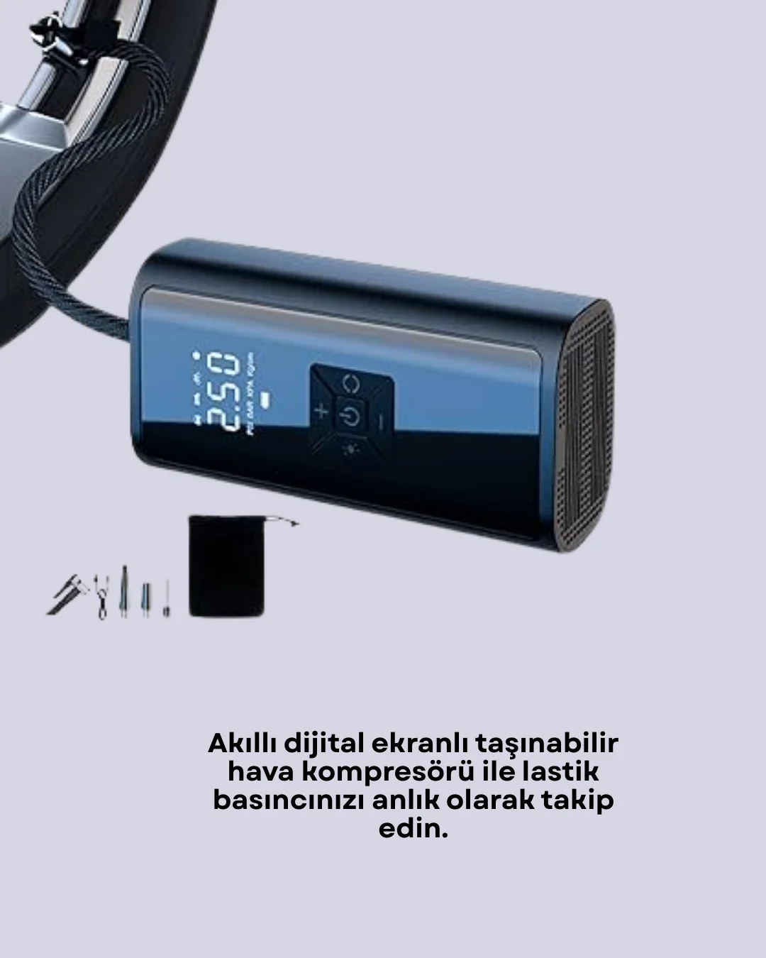 Bisiklet, Motosiklet ve Araçlar İçin Çok Amaçlı Hava Pompası
