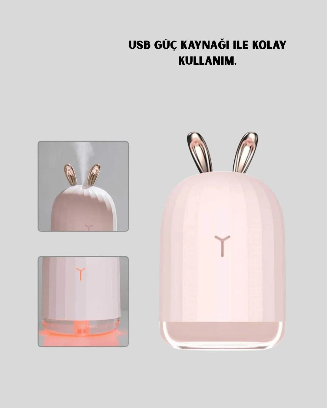 Beyaz Renk Ultrasonik Hava Nemlendirici ve Aromaterapi Difüzörü