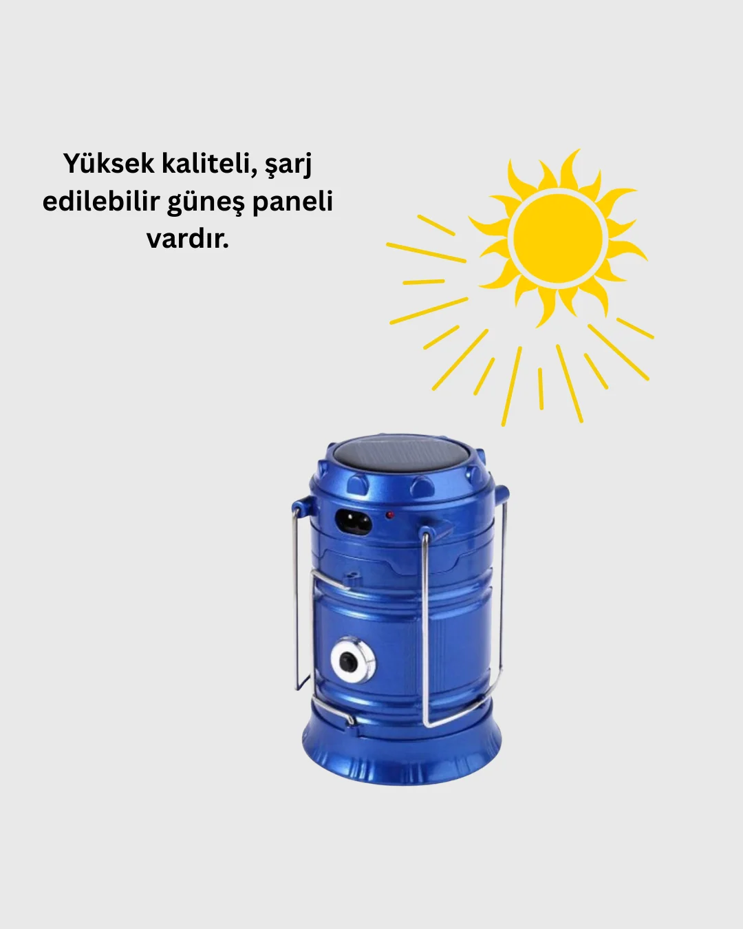 Katlanabilir USB Çıkışlı Kamp Feneri – Şarj Edilebilir, Dayanıklı ve Çok Fonksiyonlu