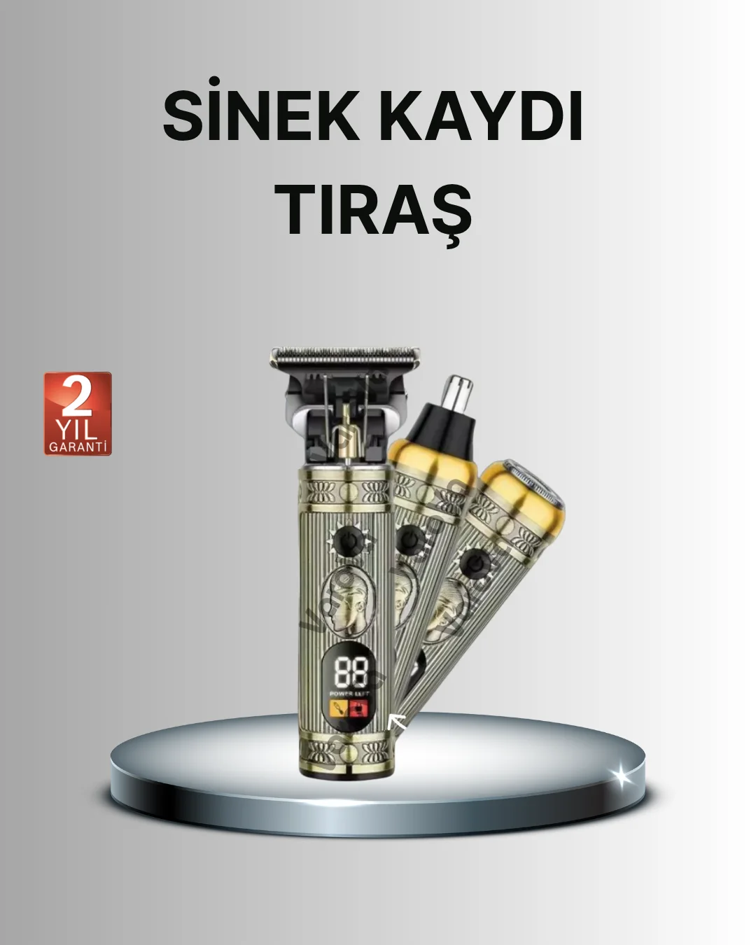 T Bıçaklı Şarjlı Saç Kesme ve Sakal Düzeltici – Burun Trimmerlı 2’si 1 Arada Set