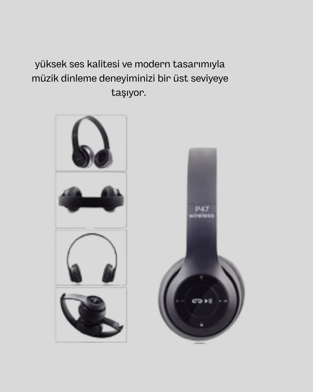 Bluetooth 5.0 Kablosuz Kulaklık – Extra Bass, TF Kart Desteği, 3.5mm AUX Girişli