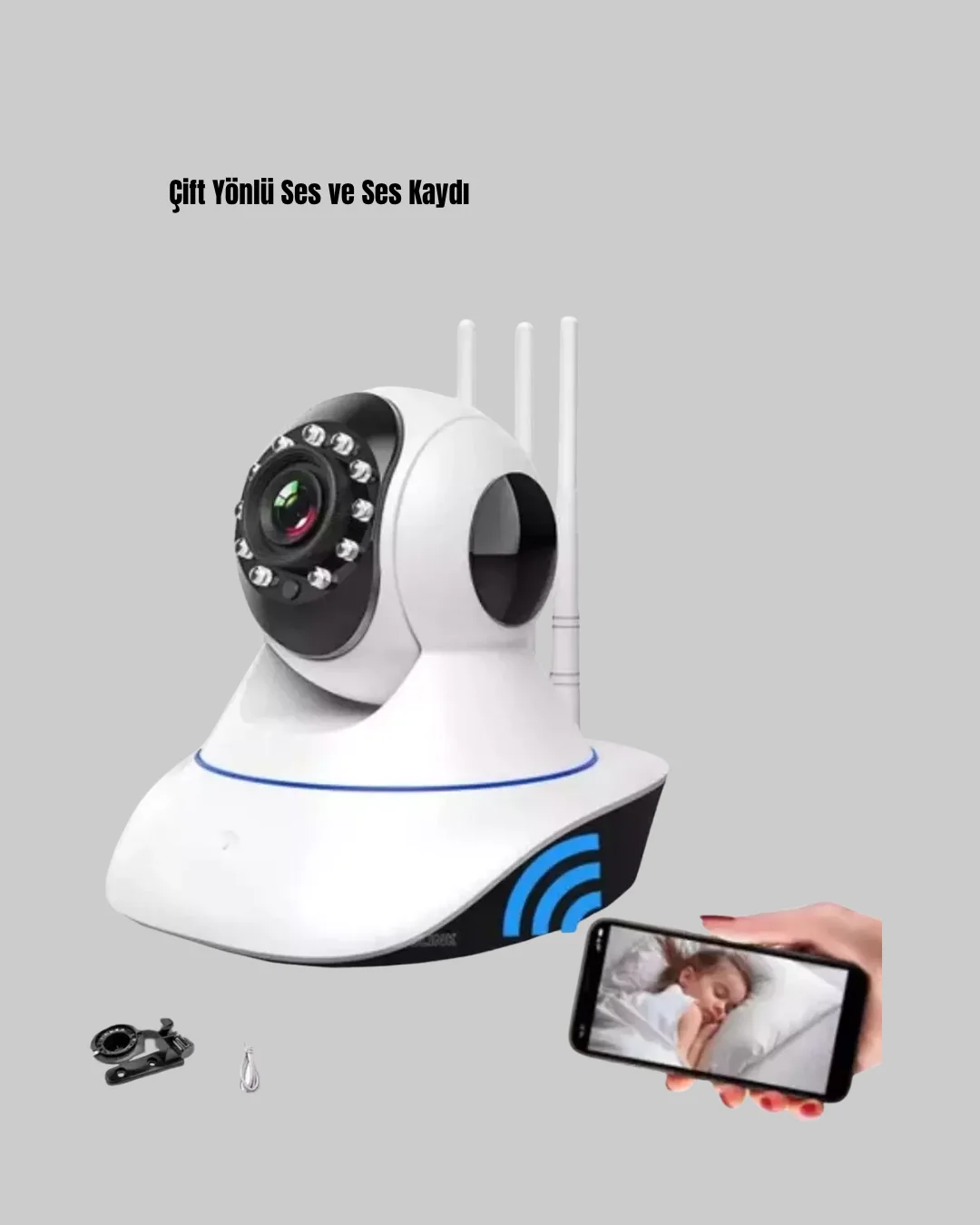 Full HD Akıllı IP Kamera – Gece Görüşlü, Hareket Sensörlü, Çift Yönlü Ses ve Online Kayıt Özellikli Yeni Nesil