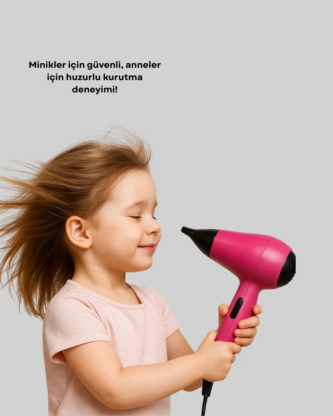 Bebek Dostu Mini Fön – Statik Elektrik Azaltıcı Anion Teknolojisi