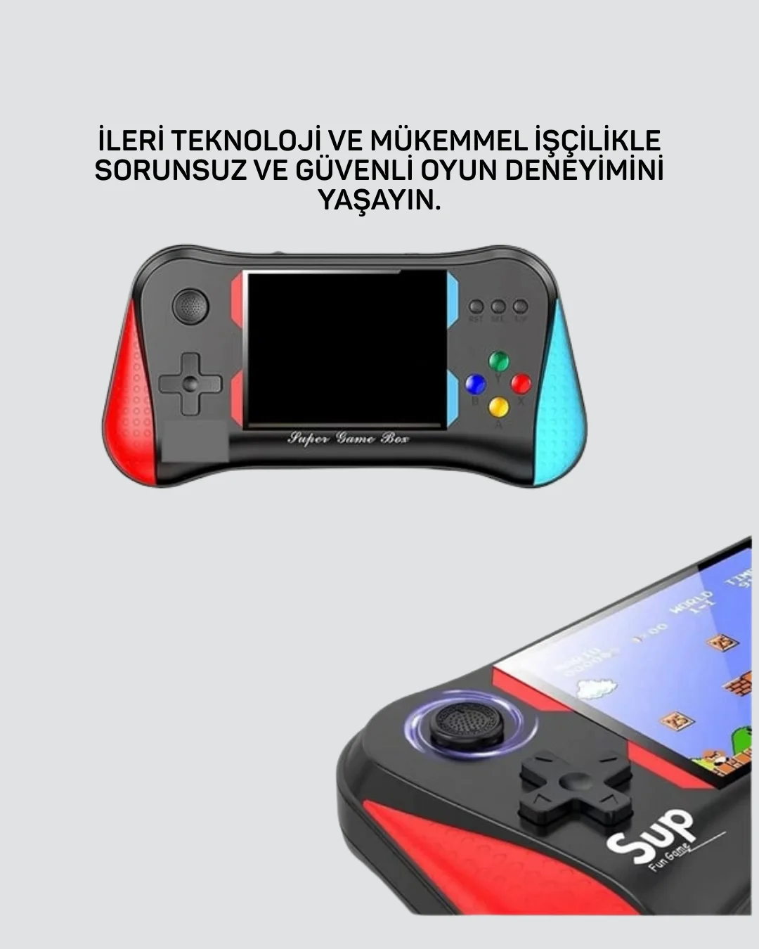 Taşınabilir El Konsolu 500 Oyunlu – Geniş Ekran ve Uzun Pil Ömrü