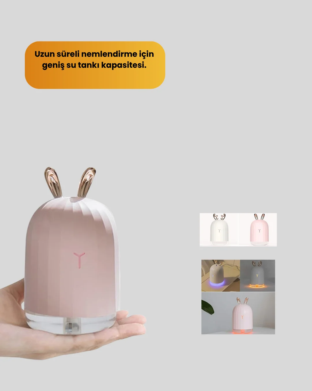 Beyaz Renk Ultrasonik Hava Nemlendirici ve Aromaterapi Difüzörü