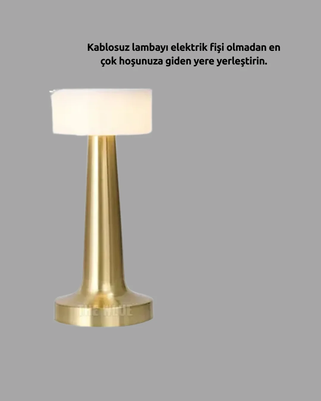 Touch Gece Lambası Dokunmatik Kontrol, Kablosuz Kullanım, Metal Gövde
