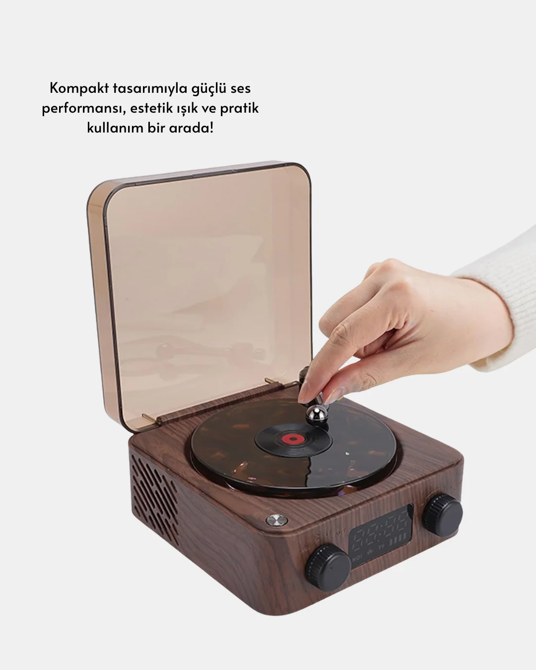 3-ü-1 Arada Bluetooth Hoparlör – Işıklı Saat ve Gece Lambası Yeni Nesil