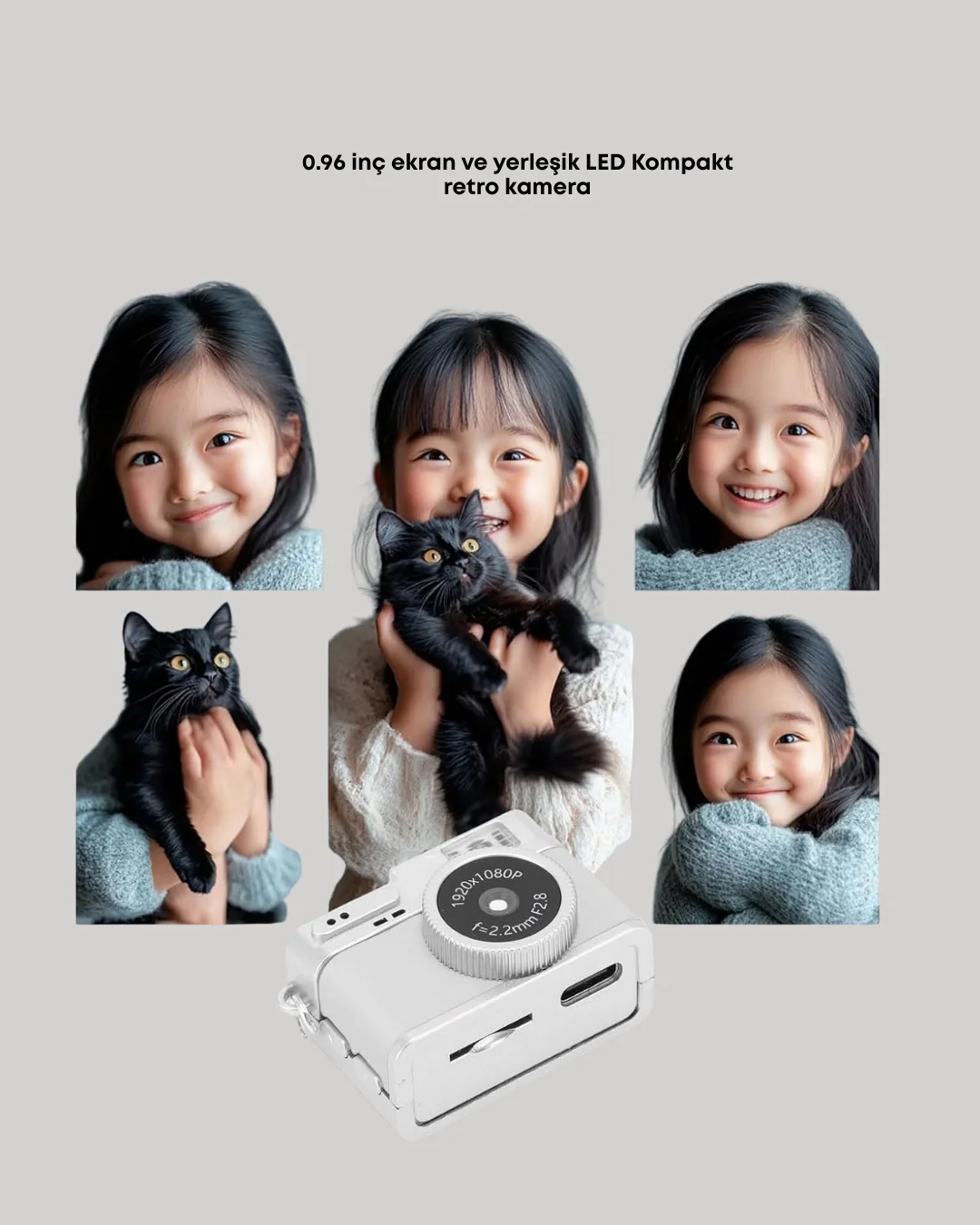 Mini HD Dijital Kamera 1080P Kordonlu Taşınabilir Retro Model