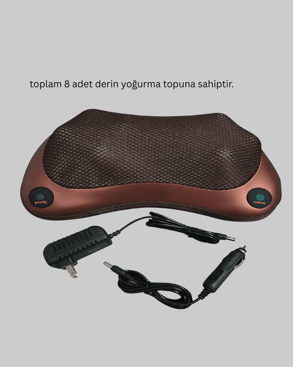 Ergonomik Derin Yoğurmalı Boyun Bel Sırt Masaj Cihazı Priz Çakmak Girişli