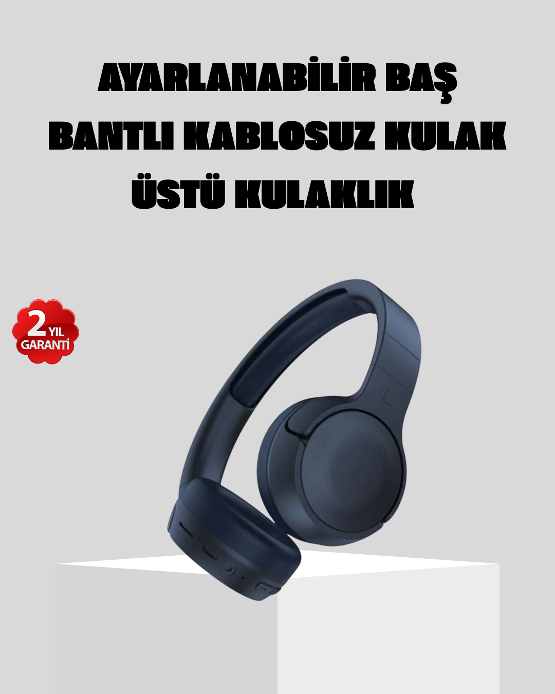 Kablosuz Bluetooth Kulaklık 5.0 18 Saat Kullanım Dinamik Sürücü Siyah