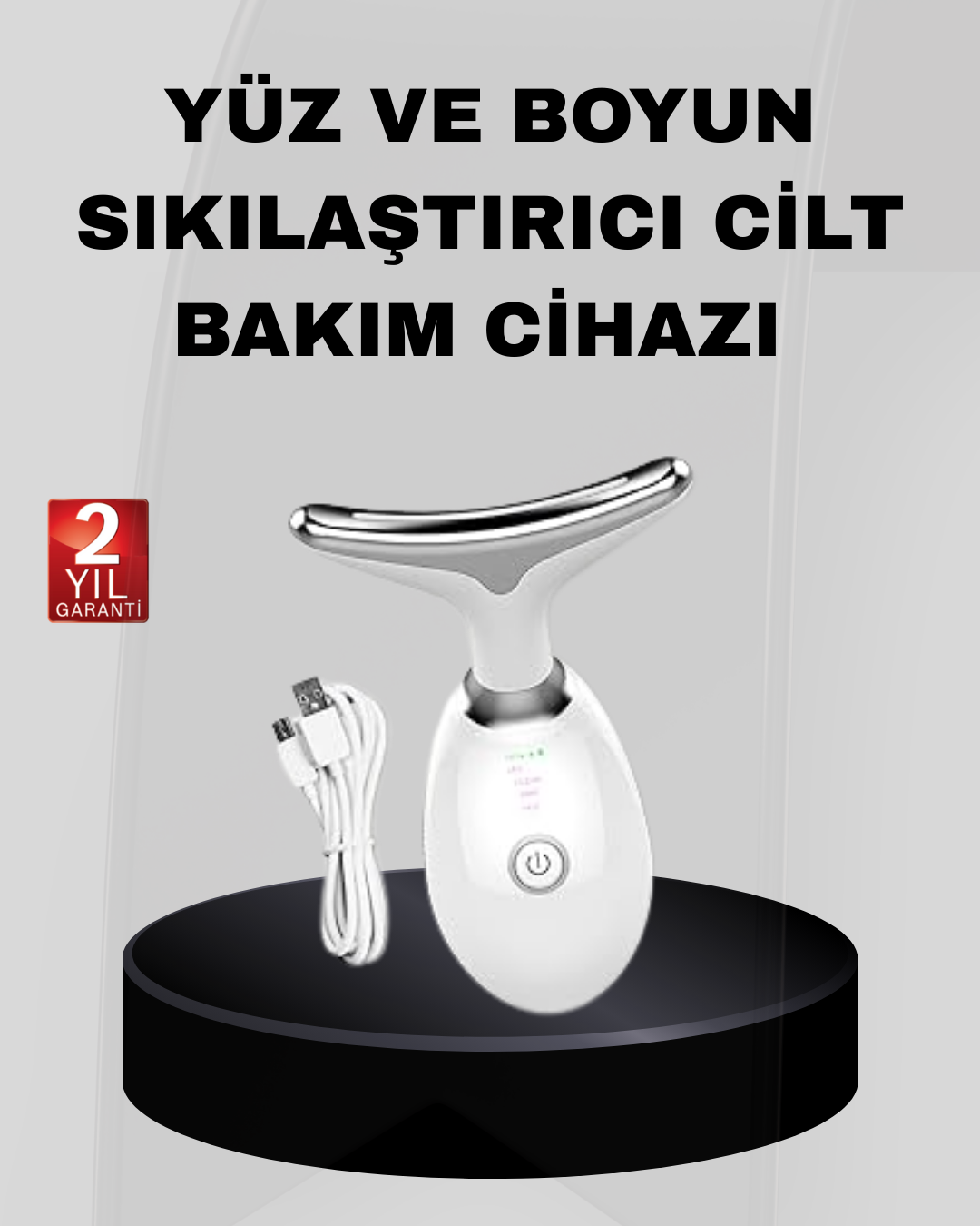 Kablosuz Şarjlı Yüz Sıkılaştırıcı Cihaz EMS Mikro Akım Anti-Aging Masaj Aleti