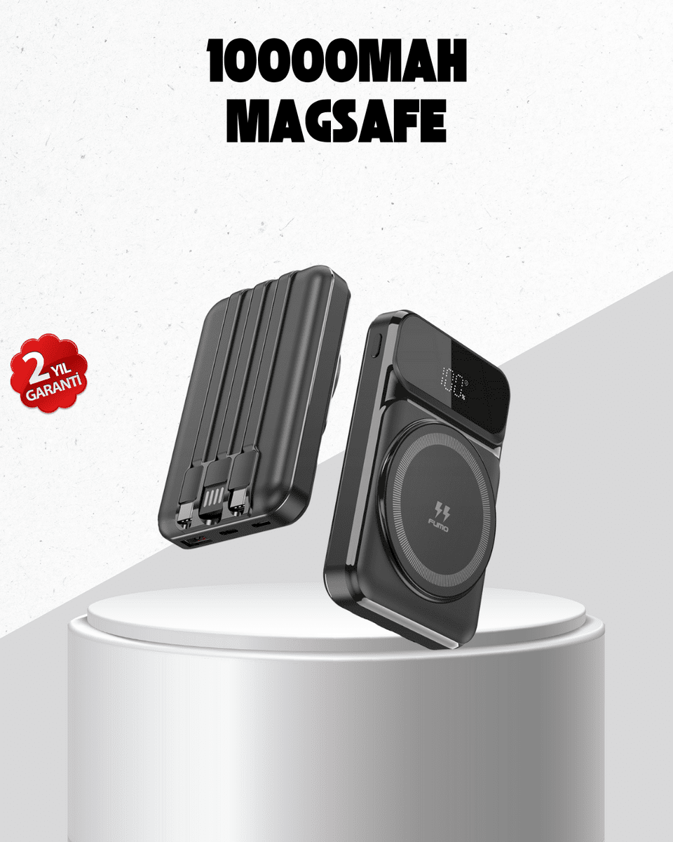 15W Kablosuz Şarj Özellikli 10000 mAh Powerbank –  Type-C Hızlı Şarj