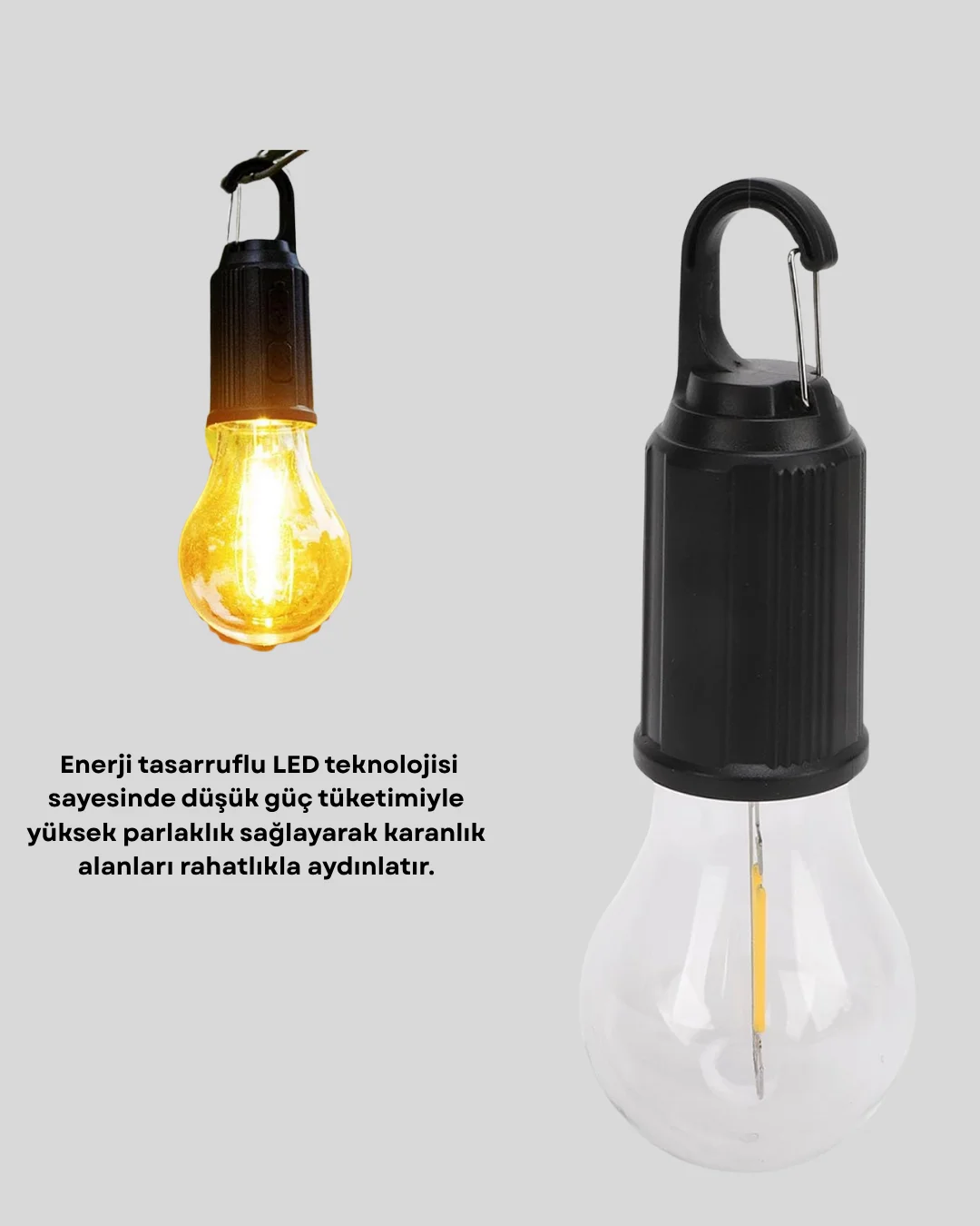 Type-C Şarjlı LED Kamp Lambası – Uzun Ömürlü Pil ve Yüksek Parlaklık