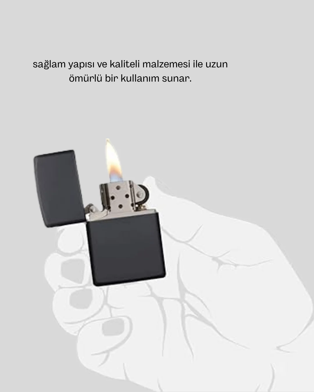 Tasarım Metal Çakmak Minimal Mat Yüzeyli ve Şık Görünümlü