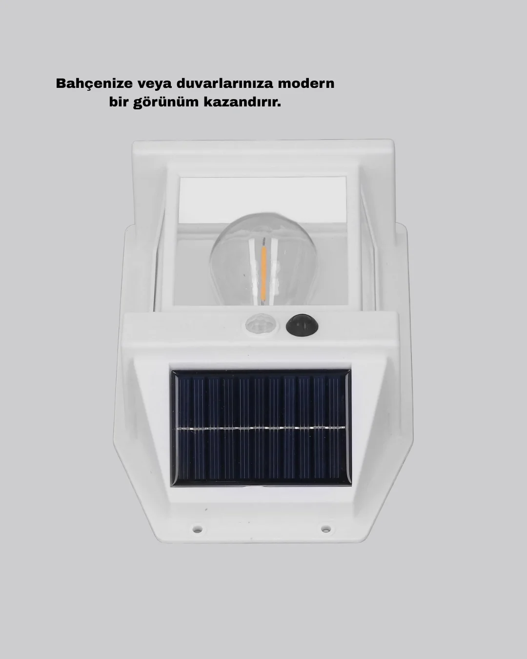 Üç Modlu Güneş Enerjili Duvar Lambası 1800mAh Bataryalı ve Hareket Sensörlü