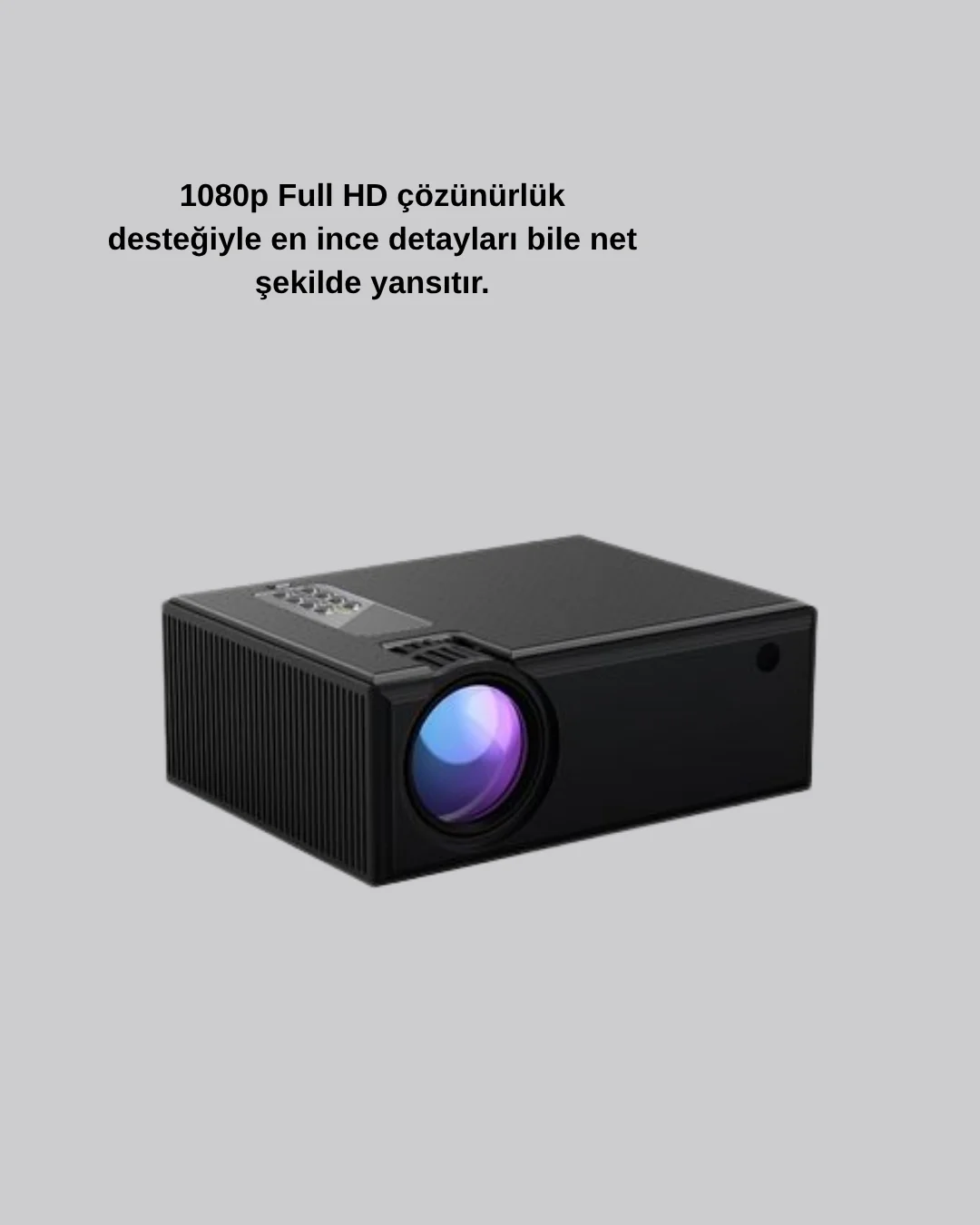 Full HD 1080p Projeksiyon Cihazı Taşınabilir LED Teknolojili ve HDMI Uyumlu
