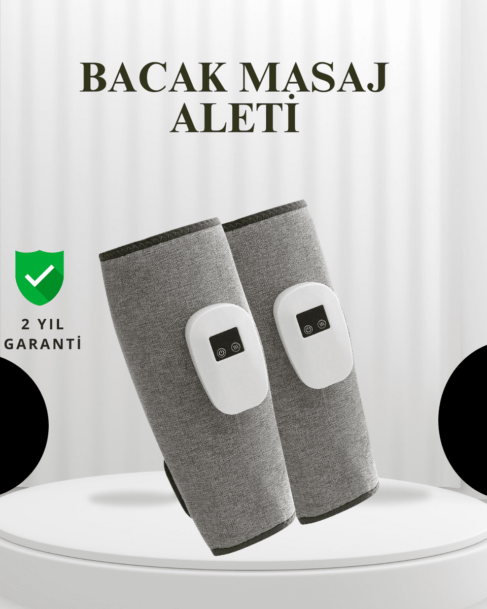 Şarjlı Isıtmalı Baldır Masaj Aleti – 3 Hava Basınçlı, Titreşimli ve Akıllı Zamanlayıcılı