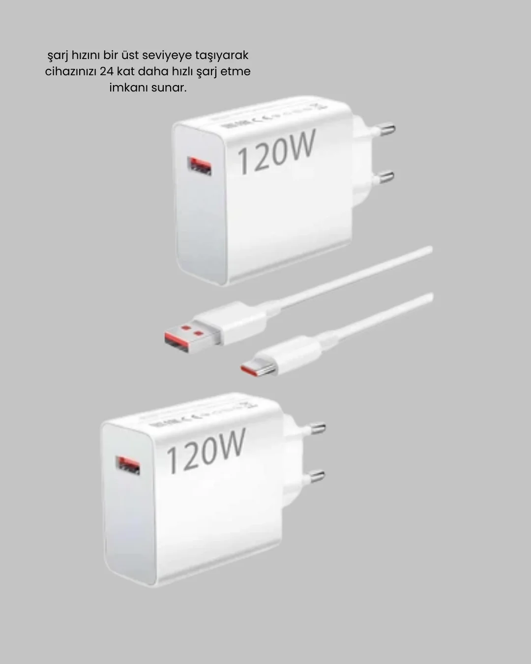 120W USB-C Şarj Adaptörü Süper Hızlı Şarj Güç Kaynağı Seti