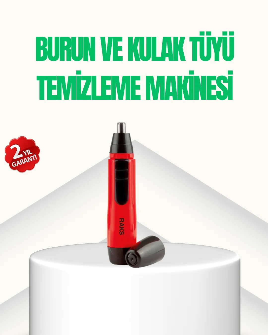 Kulak Burun Tüy Temizleme Makinası Pilli Kırmızı Ergonomik
