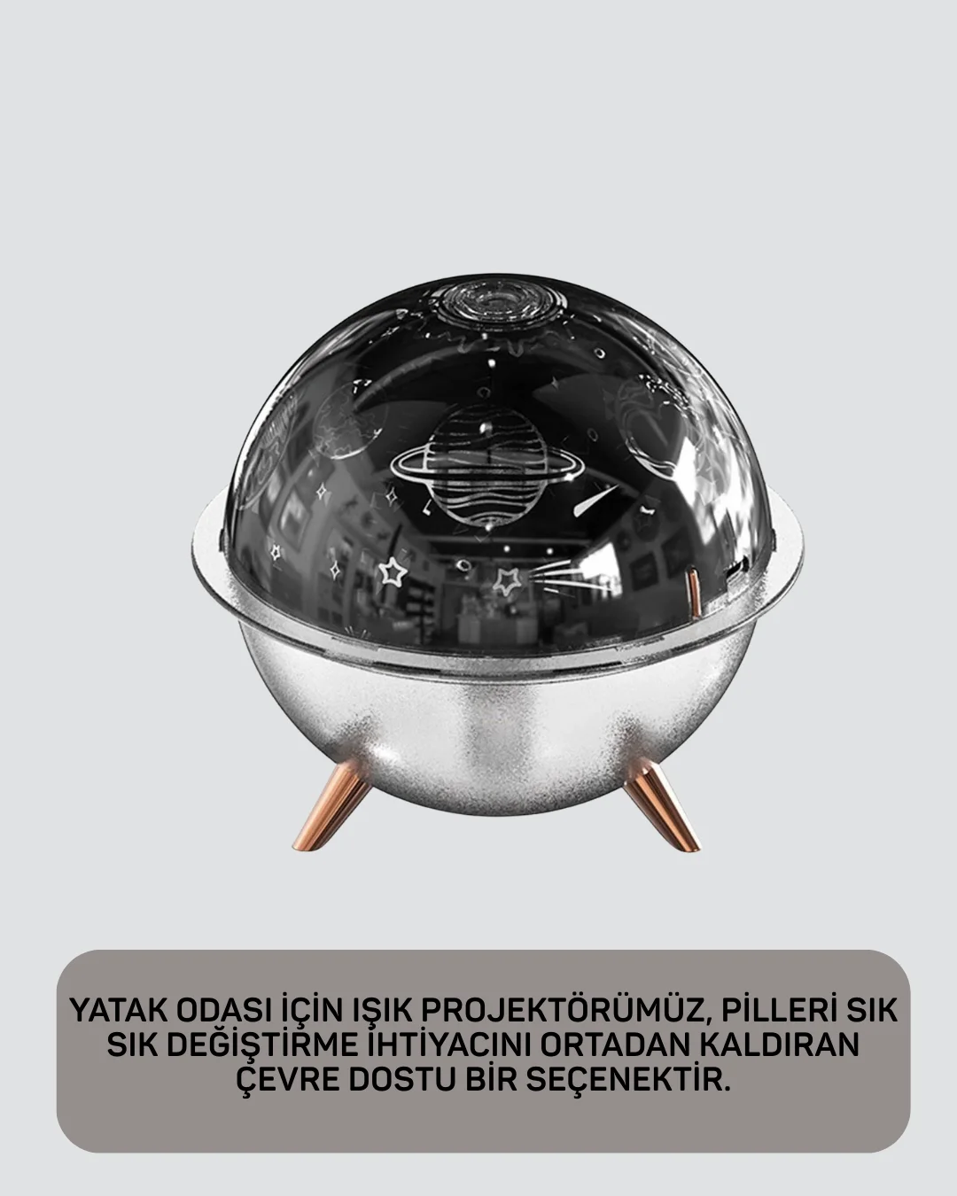 Uzay Temalı Projeksiyonlu Nemlendirici USB Güçlü Gece Lambası