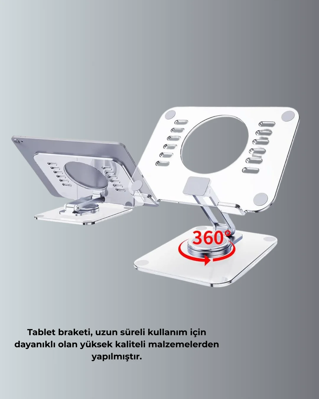 Katlanabilir Tablet Standı Ayarlanabilir Kaymaz Şeffaf Tasarım