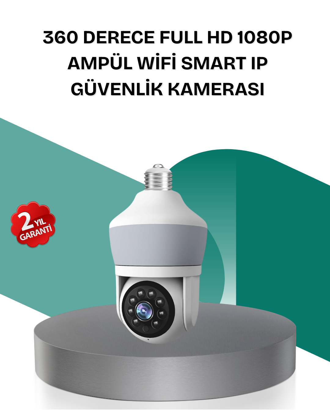 Kablosuz 360° Döner Başlıklı Full HD Güvenlik Kamerası