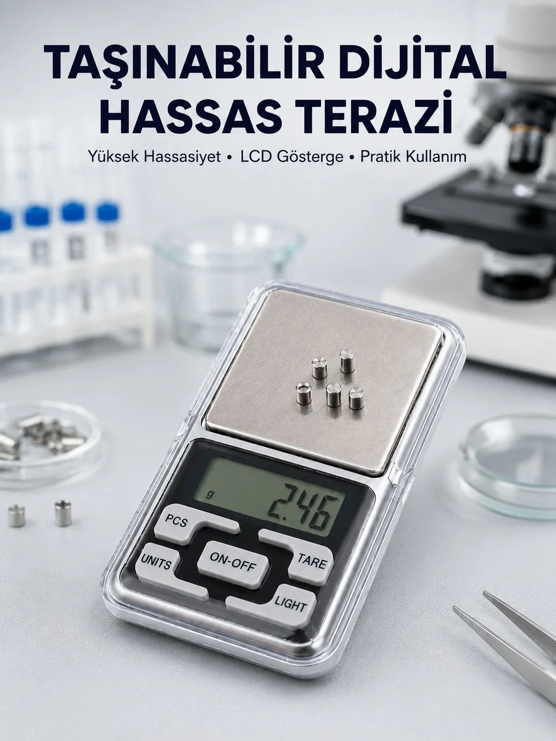 Hassas Tartım İçin Dijital Cep Terazisi Sayma Modlu
