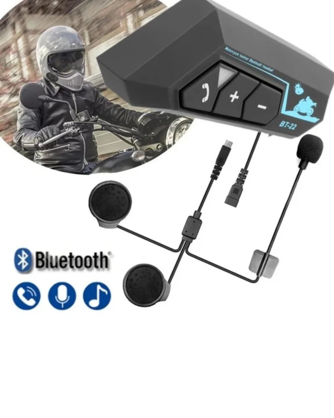 Şarjlı Bluetooth Kask Kulaklığı Navigasyon ve Müzik Destekli