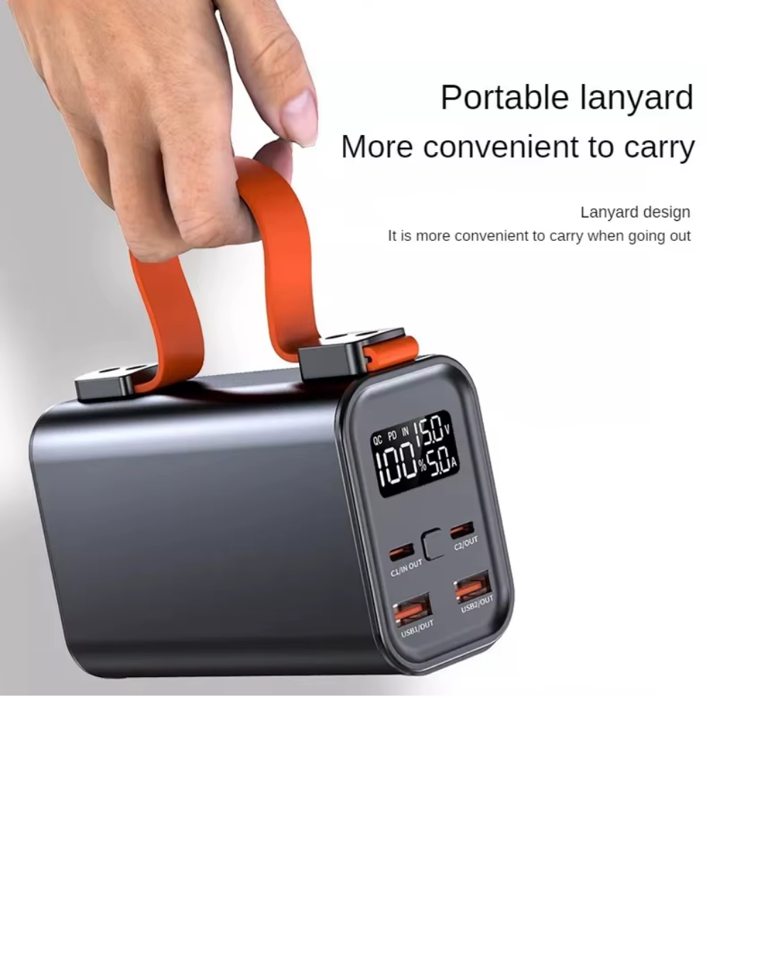 50000 mAh Powerbank Süper Hızlı Şarj LED Dijital Göstergeli Taşınabilir Şarj Cihazı