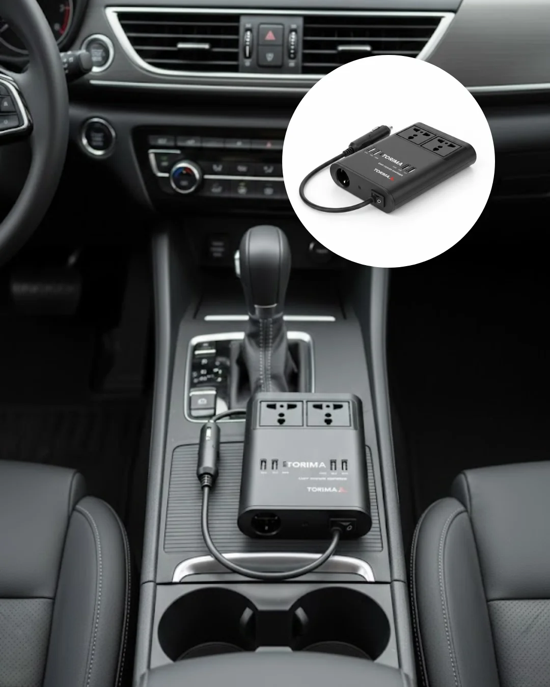Araç İçin 12V 24V Güç Dönüştürücü 220V Priz ve USB Portlu