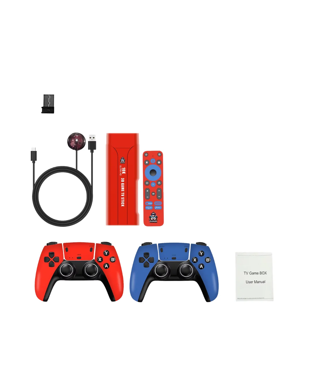 Retro Android Game Stick 64GB 10K HD Çift Kişilik Oyun Konsolu