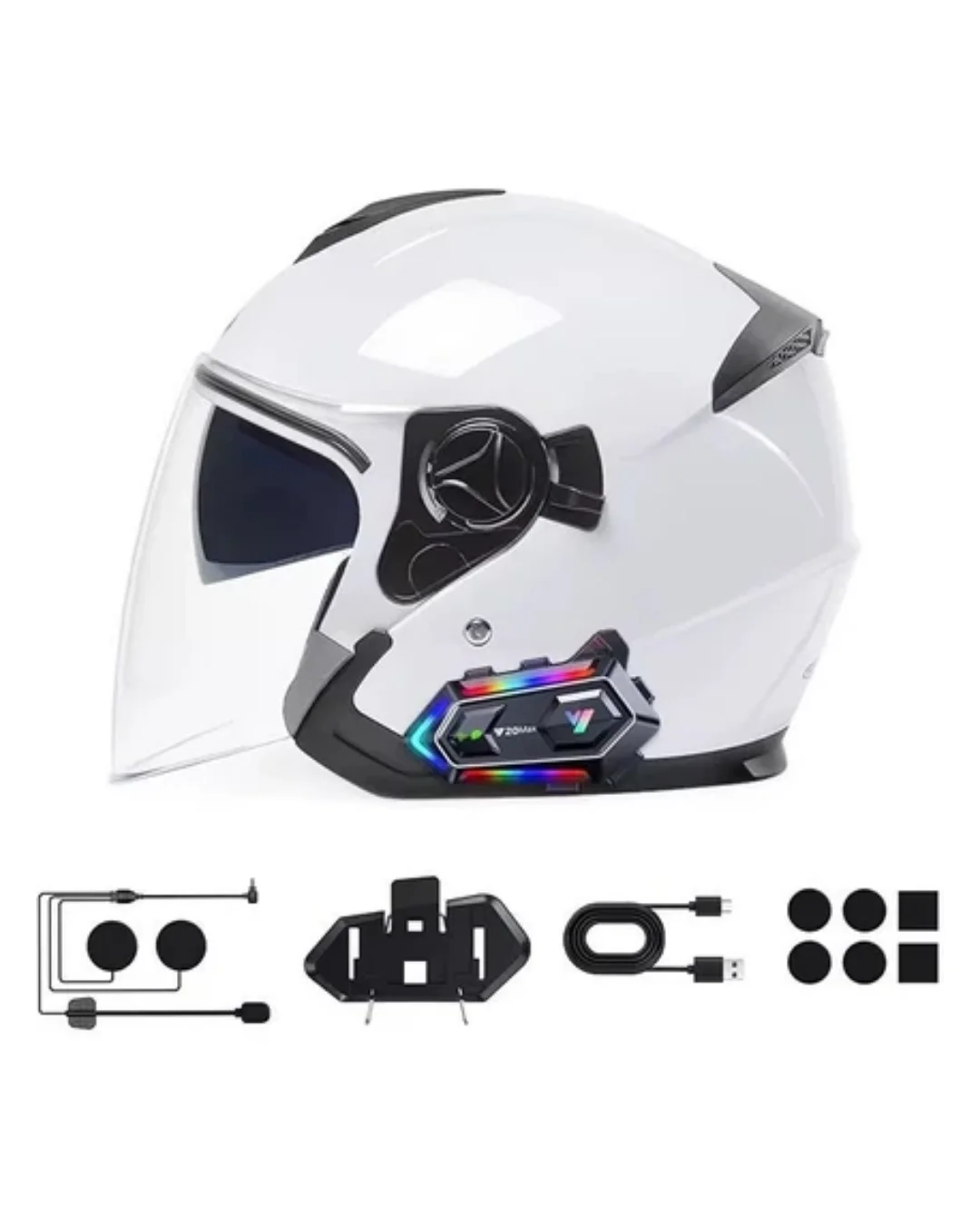 Çift Telefon Destekli Motosiklet Kask Bluetooth Kulaklık