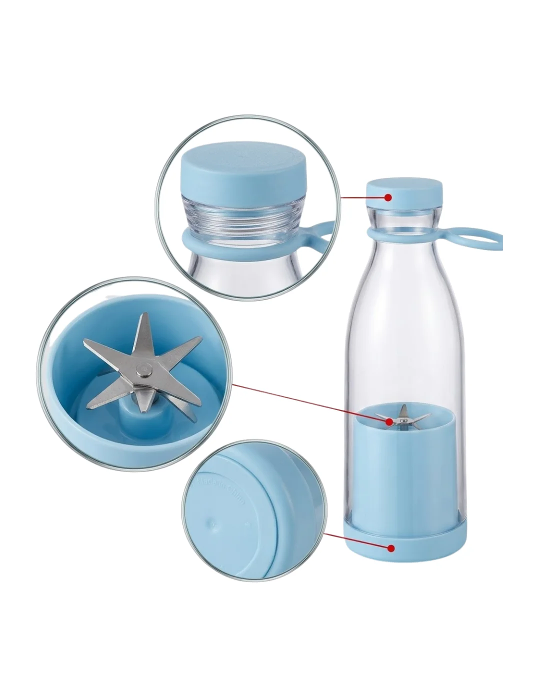 USB Şarjlı Mini Blender 380 ml Taşınabilir Smoothie Yapıcı Pratik Kullanım
